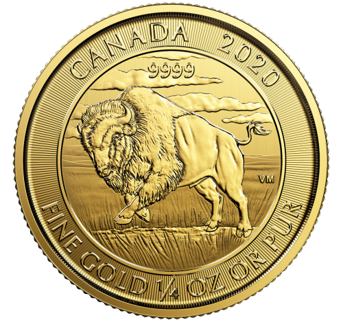 1/4 oz Royal Canadian Mint Bison Gold Coin *In Mint-Sealed Plastic*
